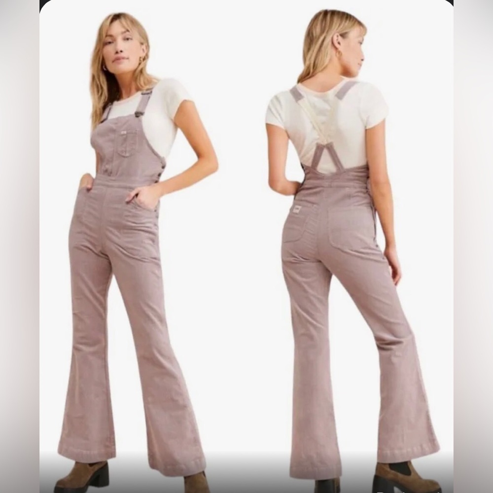 SOLD Free People x Lee‎ Purple Storm Flare Corduroy Overall coveralls jumpsuit - Picture 6 of 6